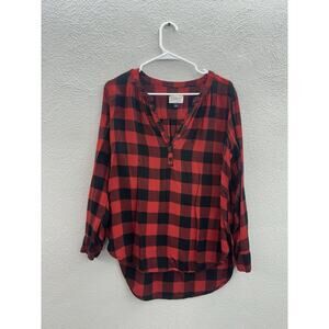 Universal Threads Womens Top Size Medium Buffalo Plaid Flannel Long Sleeve